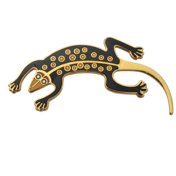 Laurel Burch Enamel Lizard Gecko Pin Brooch, Signed K259 - Picture 5 of 5